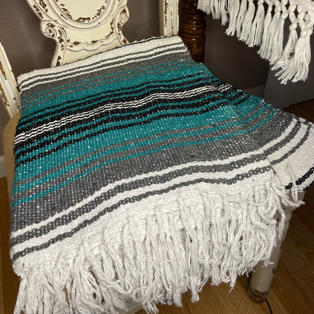 New Teal Mexican Falsa Blanketet